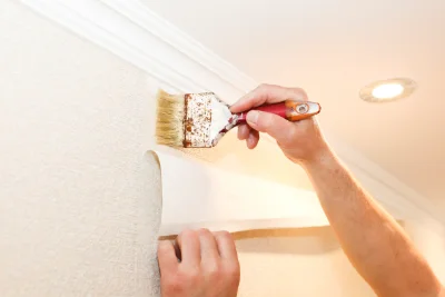 Pose de papier peint au Housseau-Brétignolles — revêtements muraux et toiles de verre